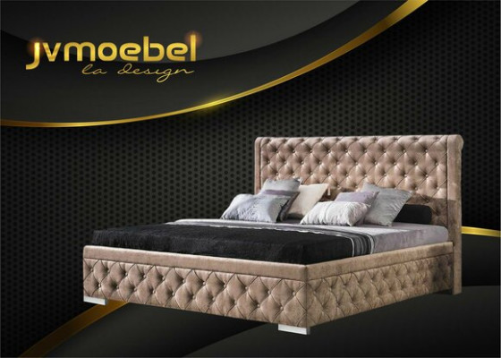 Bettgestell Stoff Möbel Luxus Betten Bett Textil Schlafzimmer Design Textil Neu