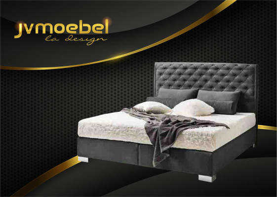 Chesterfield Boxspring Bett Textil Schlafzimmer Möbel Moderne Betten Stoff Neu