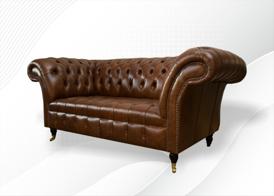 Chesterfield Sofa 2 Sitzer Polster Designer Couchen Sofas Garnitur Sofa #325 Neu