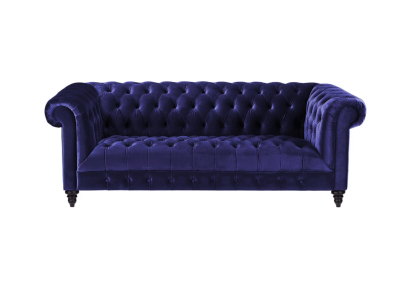 Chesterfield Lila Samt Couch Luxus Polster Möbel Sofa mit Knöpfen Dreisitzer