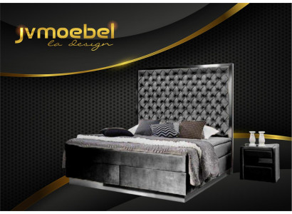 Boxspringbett Bett 2x Nachttisch 3 tlg. Schlafzimmer Set Möbel Luxus Betten Neu