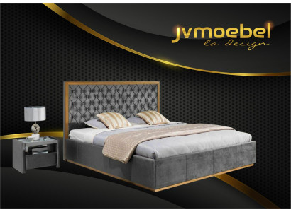 Luxus Bett Textil 2x Nachttisch 3tlg. Schlafzimmer Set Möbel Betten Bettgestell