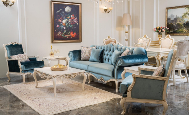 Luxus Sofagarnitur 311 Sitzer Couchtisch Sofa Sessel Stoff Couch 4tlg.