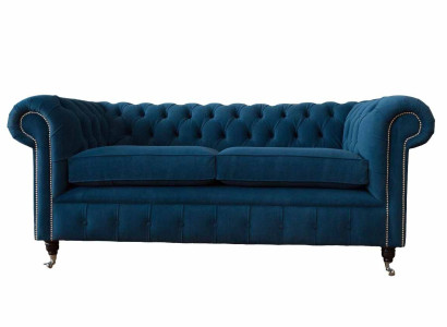 Sofa 3 Sitzer Couch Chesterfield Polster Sitz Stoff Textil Design Neu