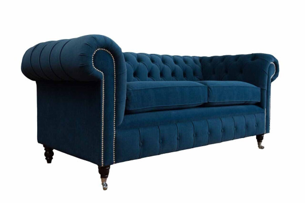 Sofa 3 Sitzer Couch Chesterfield Polster Sitz Stoff Textil Design Neu