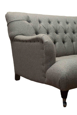 Luxus Dreisitzer Grau Sofa 2 Sitzer Design Chesterfield Möbel Couchen