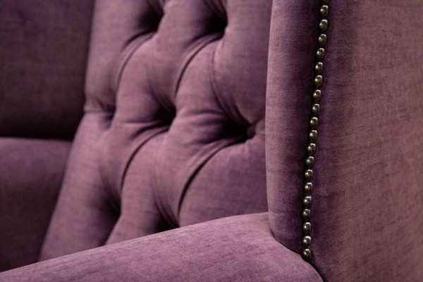 Ohrensessel Designer Textil 1 Sitzer Couchen Polster Chesterfield Sitz