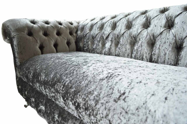 Chesterfield Design Sofa Couch 2 Sitzer Polster Grau Sofas Couchen Neu