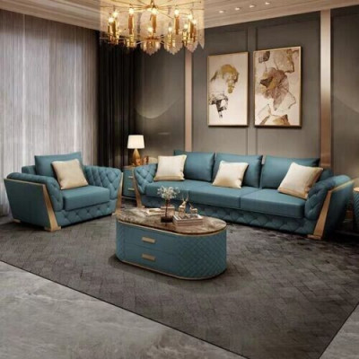 Sofagarnitur 3+2+1 Sitzer Wohnlandschaft Sofa Couch Polster Sofas Garnitur Leder