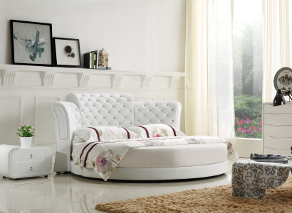Chesterfield Rund Bett Möbel Polster Betten Schlafzimmer Möbel Lederbett Hotel