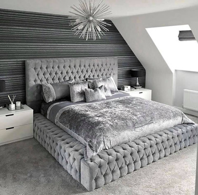 Doppel Betten Ehe Schlaf Zimmer Leder Hotel Neu Bett Polster Design Luxus Metall