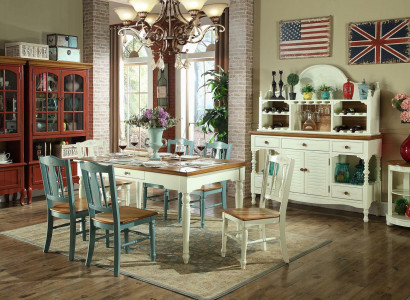 Designer Esszimmer Möbel 8tlg. Set Tisch Stühle Kommode Anrichte Gruppe Garnitur