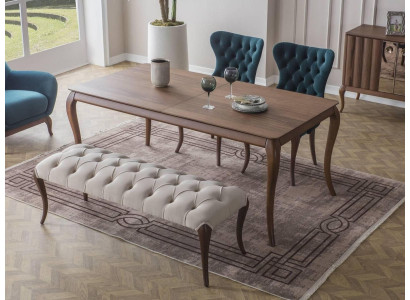 Chesterfield Esszimmer Bank und 4X Polsterstühle Esszimmer Esstisch