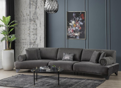 Sofa 5 Sitzer Couch Polstersofa xxl Sofas Wohnzimmer Stoff Big Wohnlandschaft