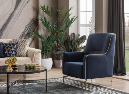 Sessel Einsitzer 1 Sitz Clubsessel Stoff Moderner Stuhl Wohnzimmer Möbel Textil