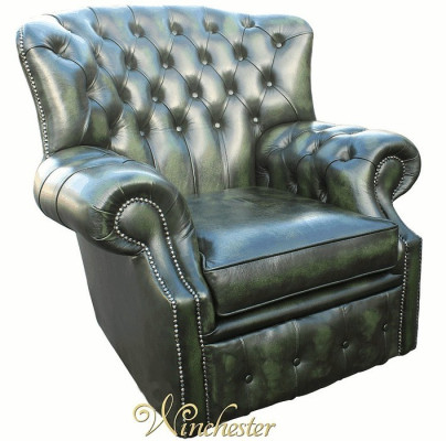 Chesterfield Samt Ohrensessel 1 Sitzer Designer Leder Fernseh Stoff Polster Neu