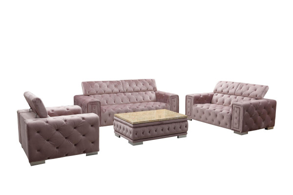 Klassische Design Couch Chesterfield 3+1 Sitzer Couch Sitz Polster Garnitur Neu