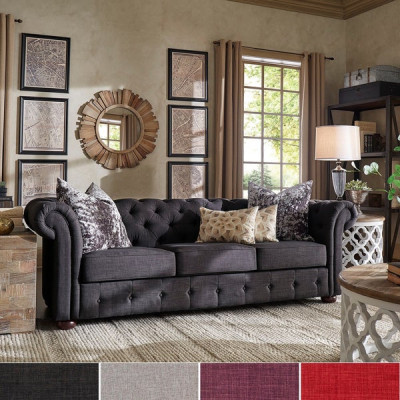 Leder Sofa Couch - Royal Grau Polster Dreisitzer Couch Garnitur Neu