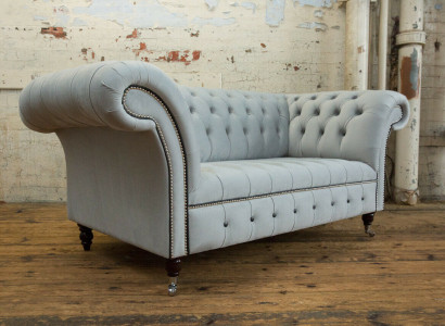 Textil Sofa Stoff Couch Chesterfield big sofas xxl couchen Sitz Polster 185cm