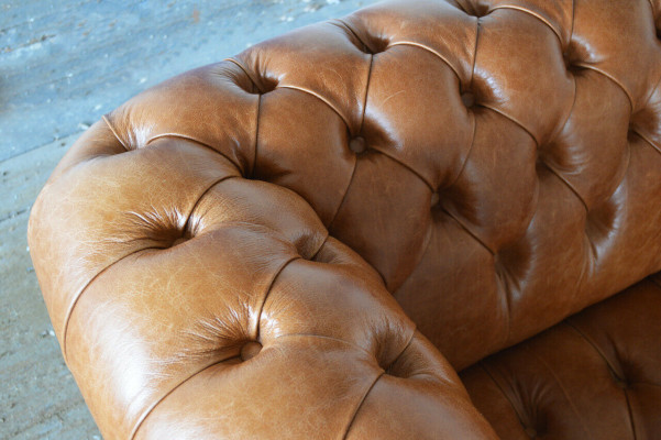 Chesterfield Dreisitzer Couch Polster Sofa Design Sofas Couchen Ledercouch neu