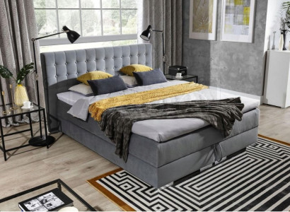 Chesterfield Design Bett Textil Samt Polster Samt Hotel Betten Schlafzimmer Neu