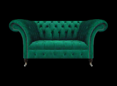 Chesterfield Sofa Zweisitzer Couch Grün Einrichtung Wohnzimmer Polstersofa