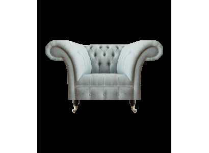 Chesterfield Hellgrauer Sessel Moderne Wohnzimmer Polster Sitzmöbel