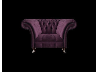Chesterfield Lila Sessel Wohnzimmer Einsitzer Designer Edler Lehnsessel