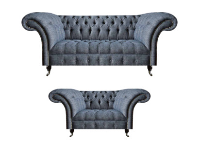 Wohnzimmer Chesterfield Sofas Designer Polster Garnitur 3-Sitzer 2-er