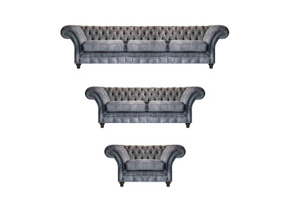 Chesterfield Graue Textilgarnitur Wohnzimmer Sofas Designer Couchen