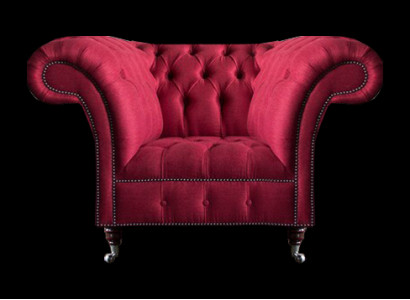 Chesterfield Sessel Rosa Designer Sitzmöbel Luxus Sitz Textil Wohnzimmer