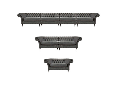 Chesterfield Designer Sofagarnitur Textil Sitzcouchen Designer Möbel