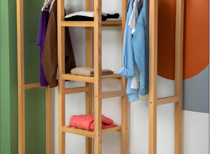 Garderobe Beige Regal Schrank Kleider Schrank Möbel Schränke Garderoben Holz
