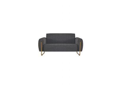 Stoffsofa Grau Einfarbig Arbeitszimmer 2-Sitzer Edelstahl Modern Design