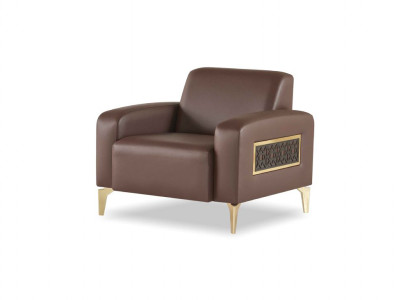 Sessel Braun Einfarbig Modern Design Arbeitszimmer Wohnzimmer 1-Sitzer