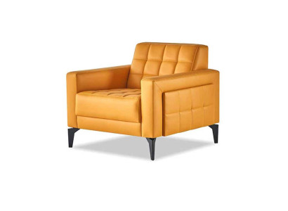 Chesterfield Lehnsessel Sessel Modern Weich Leder Edelstahl Holz Armlehnen