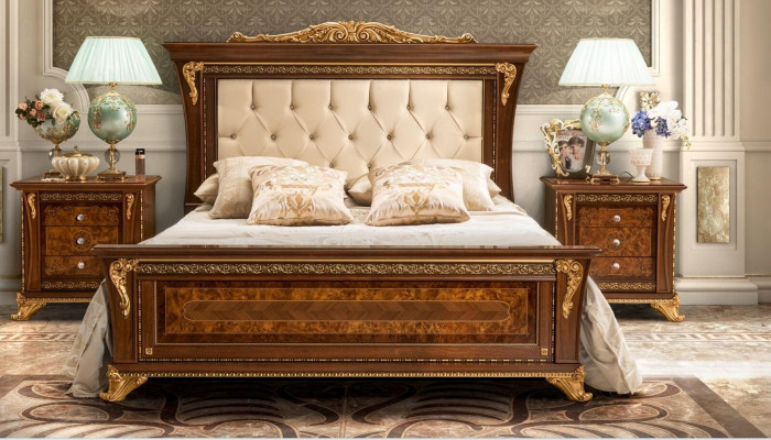 Doppelbett Massivholz Schlafzimmer Betten Design Bett MobilPiu Luxury