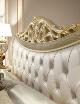Chesterfield Bett Luxus Betten Polsterbett Doppelbett Klassisches Holz Hotel