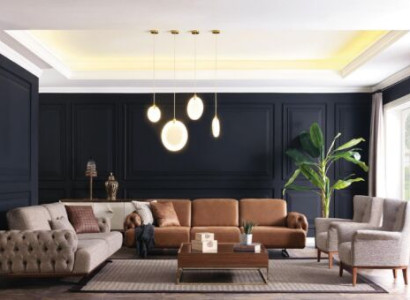 Sofagarnitur 4tlg. Set Couch Sofa Möbel Garnitur Design Chesterfield