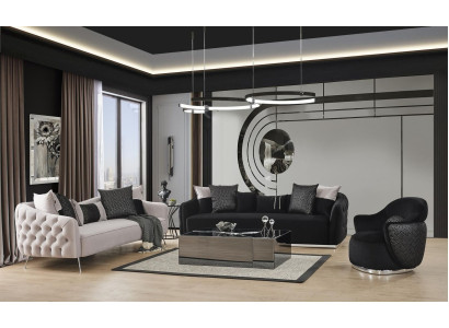 Sofagarnitur 431 Sitzer Couchtisch Wohnzimmer Set 4tlg.weiß neu Modern