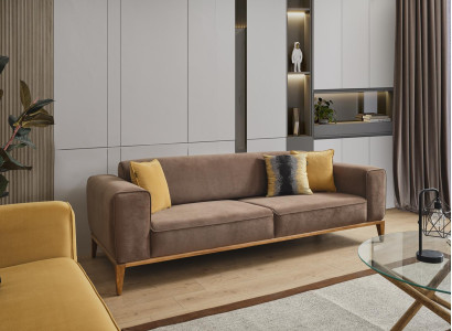 Sofa 3 Sitzer Stoff Dreisitzer Sofas Luxus Wohnzimmer Stil Moderne Couchen
